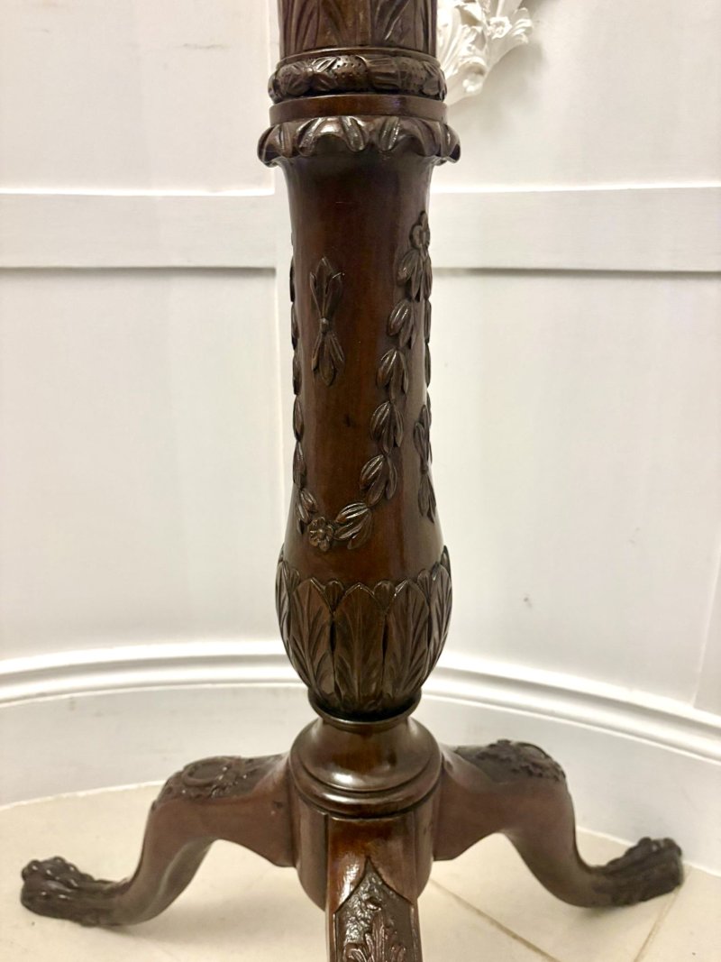 Superior Quality Antique Victorian Carved Mahogany Torchère / Plant Stand